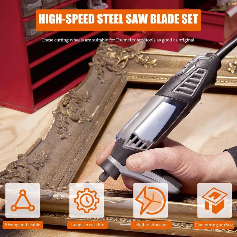 Dremel Cutting Kit with 10 Diamond Wheels EZ545 Blades for Metal Glass and 6 HSS for Wood Plastic - Image 5